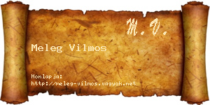 Meleg Vilmos névjegykártya